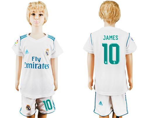 Real Madrid #10 James White Home Kid Soccer Club Jersey - Click Image to Close
